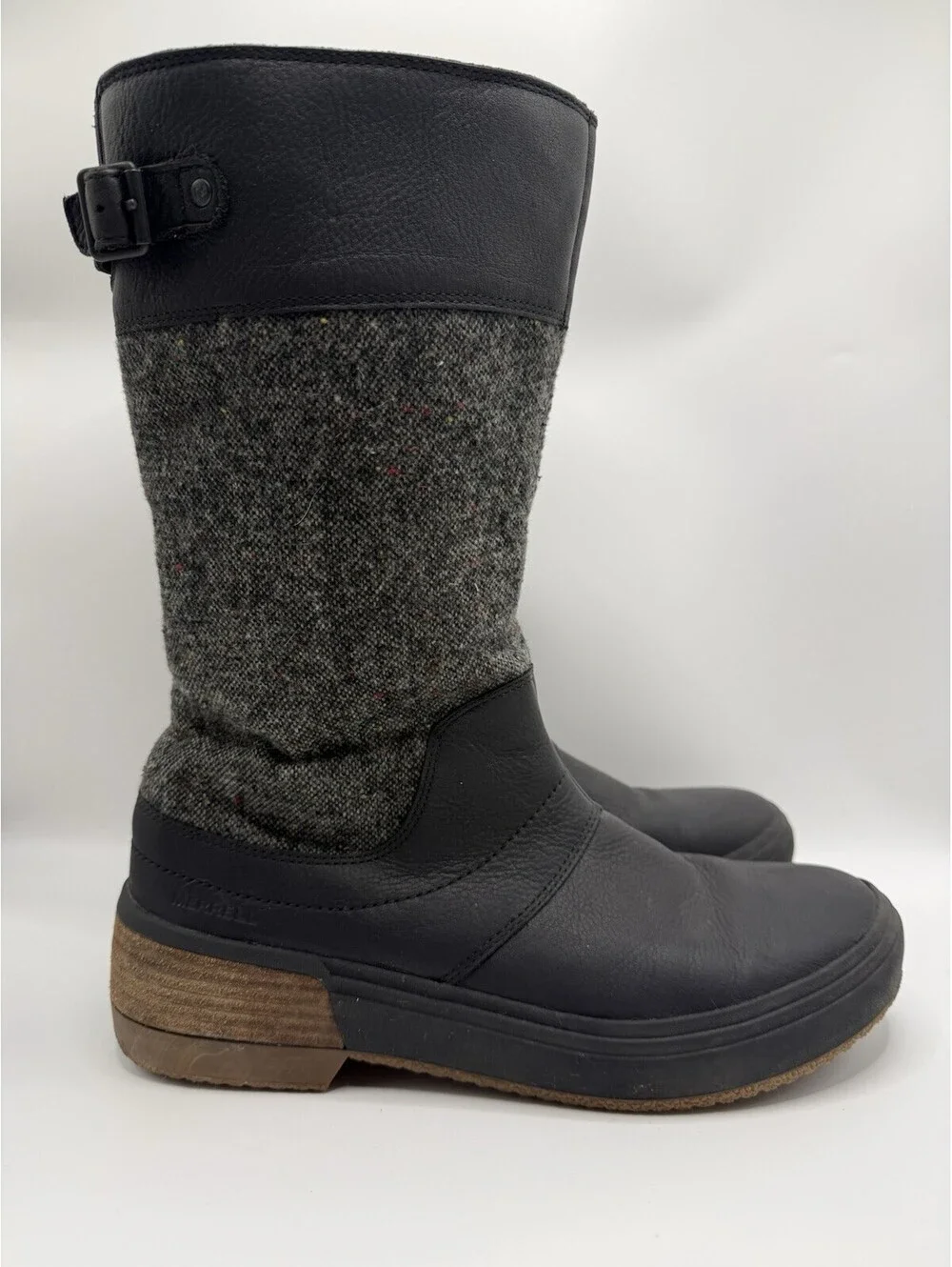 Merrell Boots Women's Size 10 Black Leather Wool Blend Winter J17878